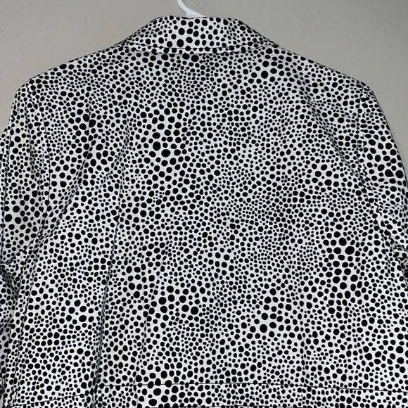 Chico’s black-and-white three-quarter sleeve, full zip, lightweight jacket - Picture 10 of 11